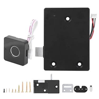 Imagem de Fechadura de gabinete com impressão digital, segurança biométrica inteligente de gaveta sem chave com carregamento USB para armazenamento em escritório doméstico