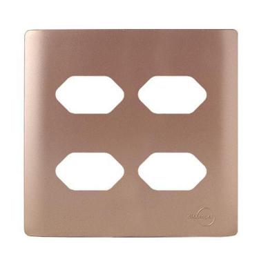 Imagem de Placa Para 4 Tomadas 4X4 - Novara Ouro Rose