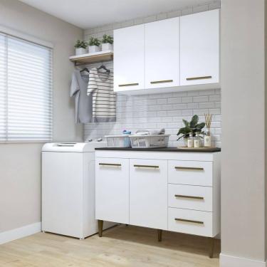 Imagem de Lavanderia Modulada Brasilia Armario Aereo e Balcao Kaiki Moveis