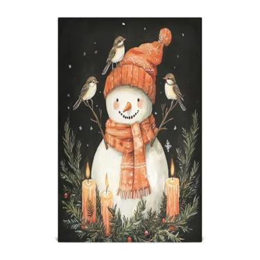 Imagem de xigua Adorável conjunto de 1 panos de prato de cozinha de boneco de neve, macios e altamente absorventes de secagem rápida para limpeza de pratos e limpeza à mão, 71 x 45 cm