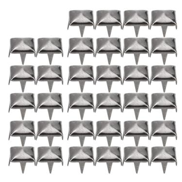 Imagem de Luqeeg Rebites de Latão DIY 400 Conjuntos de Pinos Quadrados para Acessórios de Couro Bolsas Sapatos Cinto Ouro Prata Arma Bronze 4mm-7mm para Cintos Casacos Sapatos Jaquetas (Prata Preto #21)