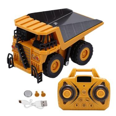 Imagem de Asixxsix Caminhão Basculante 1/64 RC, Brinquedo de Veículo de Construção Com Controle Remoto de 2,4 GHz Com Corpo de Liga, Controle de Aplicativo, 3 Velocidades Ajustáveis (Amarela)