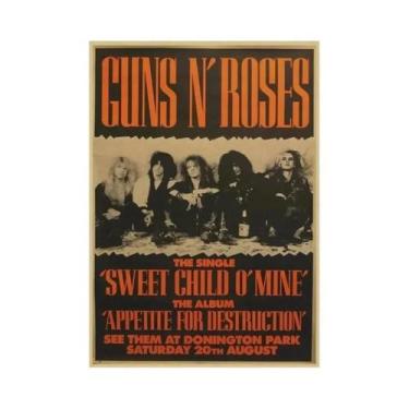 Imagem de Pôster Vintage Guns N' Roses: Pintura Em Tela De Álbum De Música De Ba