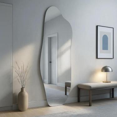 Imagem de Espelho Grande Corpo Inteiro 150x40cm Lapidado Decorativo Rocco Luxo -