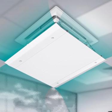 Imagem de Defletor de ar condicionado ajustável - defletor de saída de ventilação telescópica para casa, controle de direção do vento de 45,7 x 45,72 cm, redirecionador de fluxo de ar de economia de energia