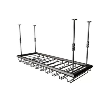 Imagem de Prateleira de teto, rack de vinho pendurado, rack de vinho montado na parede, suporte de vinho para garrafas de vinho, suporte de vinho flutuante, prateleira de armazenamento de exibição de garrafas