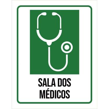 Imagem de Kit 3 Placas Sinalização Hospitalar Sala Dos Médicos