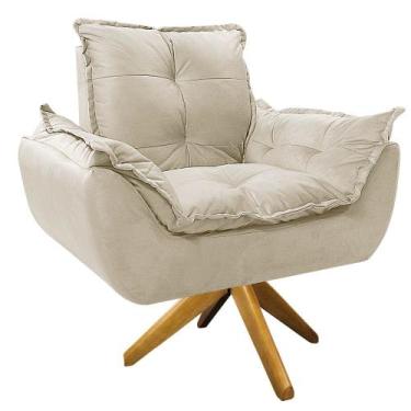 Imagem de Poltrona Opala Base Giratória de Madeira Sintético - Amarena Móveis, B