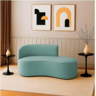 Imagem de Sofá 2 Lugares Orgânico 140 Cm Morgan Cotelê Ext/veludo D03 - D`rossi Cor Menta