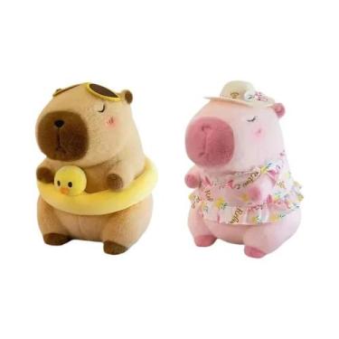 Imagem de Bonecos De Pelúcia Capivara De Praia De Verão, Família De Três, Figura