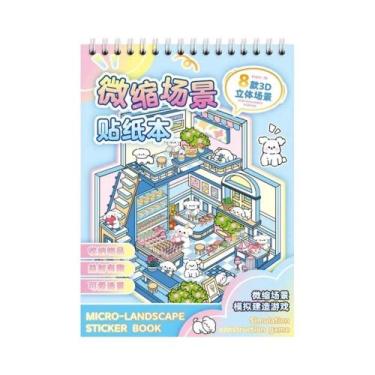 Imagem de Livro De Adesivos 3D Com Cenário De Cabana De Desenho Animado, Brinque