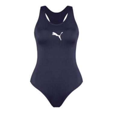 Imagem de Maiô Nadador Puma Adulto Proteção UV50+, Marinho, G