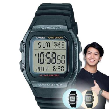 Imagem de Relógio de Pulso Casio W-96H Masculino Digital Preto 10 anos de Bateri