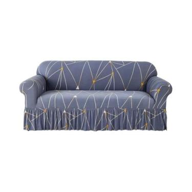 Imagem de Capa De Sofá Antiderrapante Elástica Estampada Protetora De Móveis Par