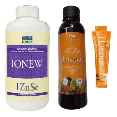 Imagem de Kit Ionew Anew 240 cáps + Floranew Garrafa 630g + 5 Sachês Floranew