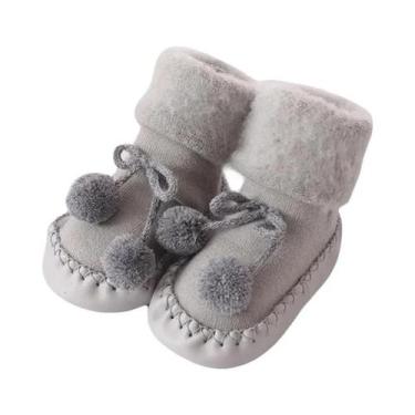 Imagem de Meias De Chão Grossas E Quentes Antiderrapantes Para Bebês E Crianças 