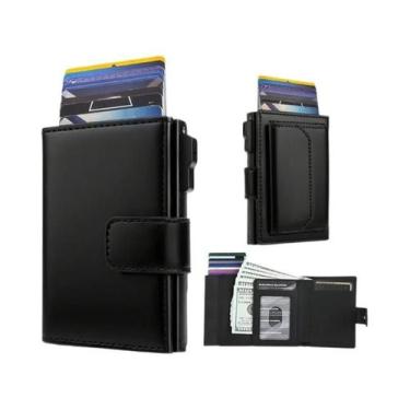Imagem de Carteira Masculina Slim De Alumínio Com Bloqueio RFID, Porta-Cartões, 