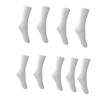 Imagem de Kit 9 Meias Selene Cano Longo Algodão 4160PP 39 ao 43, Branco, 39 ao 4