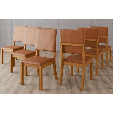 Imagem de Kit 6 Cadeiras De Cozinha Milla Plus 6 Un Nature Courano-caramelo