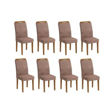 Imagem de Conjunto: Mesa Sala Jantar Athenas Kit 8 Un Capuccino/Animale Chocolat