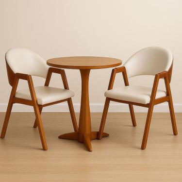 Imagem de Kit 2 Cadeiras Luiza Sala de Jantar com Braco Madeira Macica Movellu Home