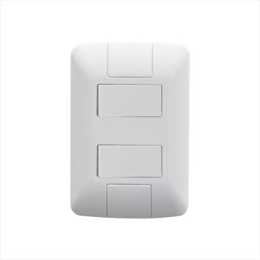 Imagem de Conjunto 4x2 com 1 Interruptor Simples 6 A 250 V e 1 Interruptor Paralelo 6 A 250 V Tramontina Aria Branco