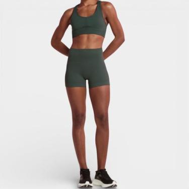 Imagem de Short Legging Lupo Canelado Seamless - Verde Escuro - P, P