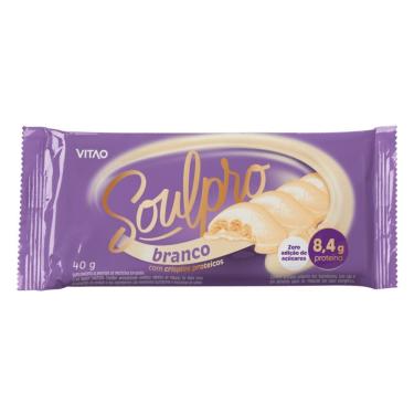 Imagem de Chocolate Vitao Soulpro com Crispies Proteicos 8,4g de Proteína Chocolate Branco 40g