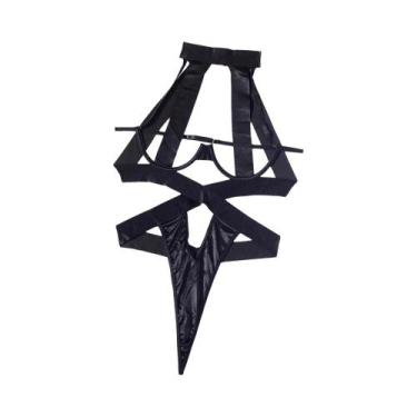 Imagem de Body De Lingerie Sensual Exótica Preto Com Recortes E Alças Cruzadas P