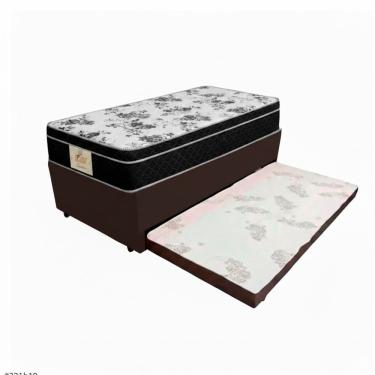 Imagem de Box Baú Solteiro Com Colchão Gazin Molas Bonnel Tabaco/preto