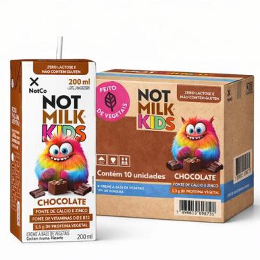 Imagem de Kit 10 Achocolatado 100% Vegetal NOT MILK Kids 200ml - NotCo