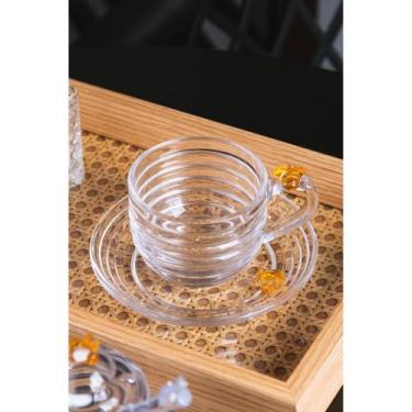 Imagem de Xícara de Chá com Pires Lyor Little Bee de Cristal