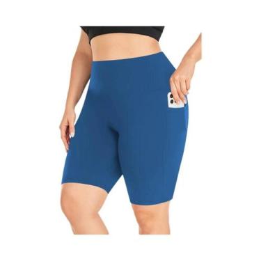 Imagem de Shorts De Yoga De Cintura Alta plus Size Para Mulheres, Leggings De Tr