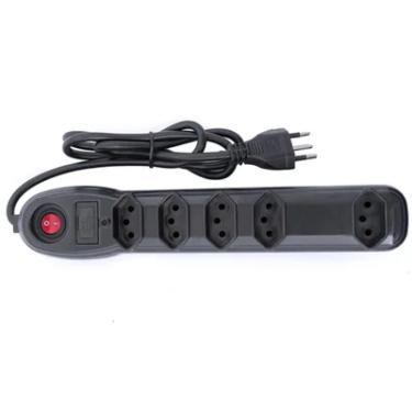 Imagem de Filtro De Linha 5 Tomadas Megatron 3 X 0,75mm , 1m, 10a Sm - Preto