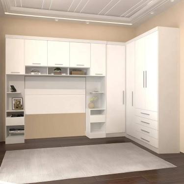 Imagem de Guarda Roupa Queen Modulado Cp09 Taiga Branco L01 - Mpozenato