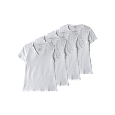 Imagem de Kit com 4 Camisetas Feminina Malwee 1000004502 Branco-Feminino