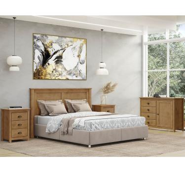 Imagem de Conjunto Quarto Freijó Topázio: Cabeceira de Cama, Cômoda Sapateira e 2 Mesas de Cabeceiras