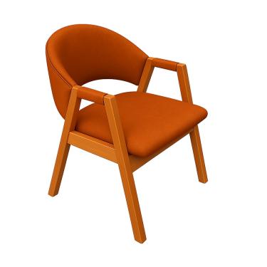 Imagem de Cadeira Milano Estofada em Veludo com Base de Madeira Terracota Liberty Móveis