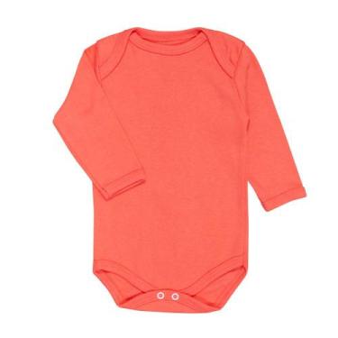 Imagem de Body para Bebê Manga Longa Em Suedine Básico Salmão - Era Uma Vez, Sal
