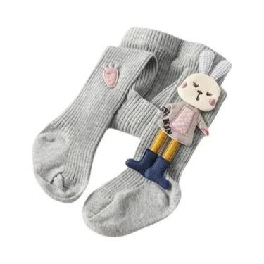 Imagem de Meias-calças De Algodão Tricotadas Para Meninas, Design De Coelho De D