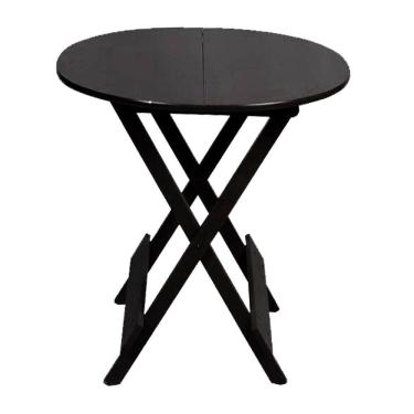 Imagem de Mesa Área de Lazer Dobrável de Madeira 60 Redonda Reforçada Varanda Jardim Piscina Quin...