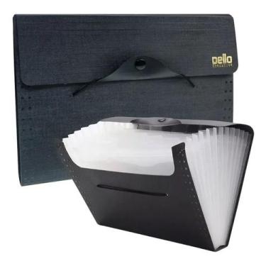 Imagem de Pasta Sanfonada Preta Duplicata Executive Com 12 Divisórias - Dello