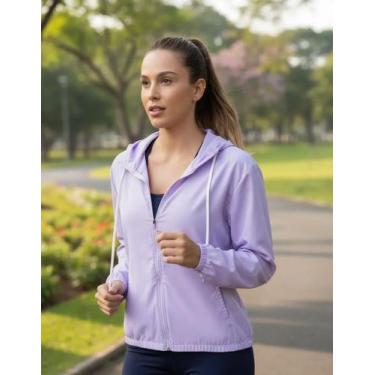 Imagem de Jaqueta Corta Vento Feminina Leve Capuz Bolso Ziper Fitness Academia T