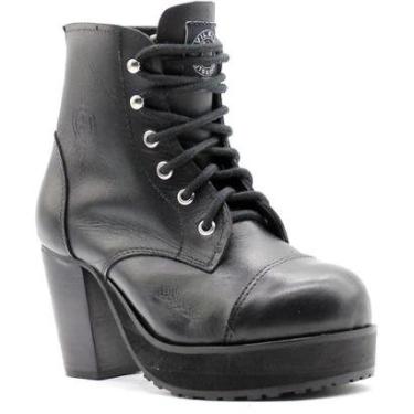 Imagem de Coturno Vilela Boots Salto Alto Feminino Verniz ou Fosco Couro Legítimo-Feminino