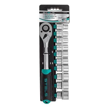 Imagem de Jogo de Chave Catraca Encaixe 1/2" 10-22mm 11 Peças STELS