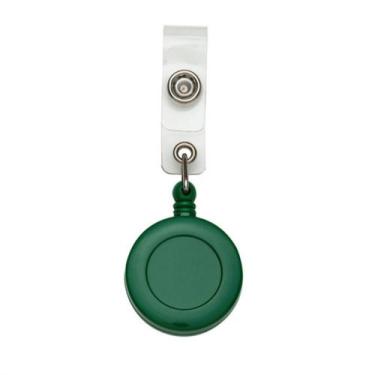 Imagem de Porta Crachá Retrátil Roller Clip Verde Leitoso 10 Unidades - INDCARD 