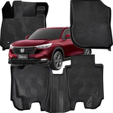 Imagem de Jogo de Tapete Bandeja HR-V 2023 em Diante 5pc Emborrachado - Grid