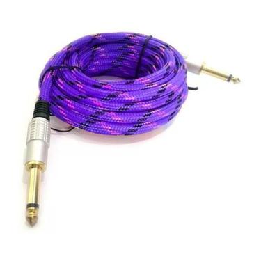 Imagem de Cabo de Guitarra Mono Nylon P10+P10, 5M Dourado/Lilas - Mxt