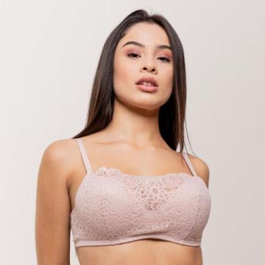 Imagem de Sutiã faixa de Renda Sustentação - Katina - Qtal Lingerie, Bege, 48