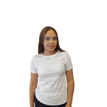 Imagem de Camiseta Feminina Ecko Fashion Basic Fio 40 com logo bordado, Off whit